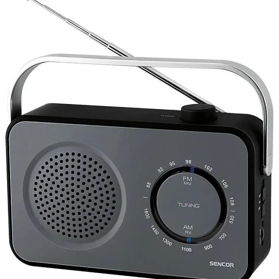 Radio FM AM SENCOR SRD 2100B noir compact 1W prise casque antenne télescopique