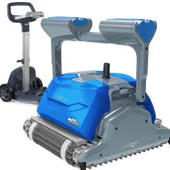 Robot electrique de piscine fond, parois et ligne d'eau avec chariot Dolphin MS4