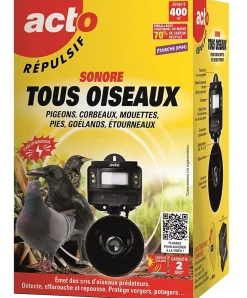 Répulsif sonore solaire tous oiseaux Acto