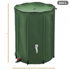 Réservoir souple, récupérateur d'eau de pluie pliable - 500 L - Vert - Linxor