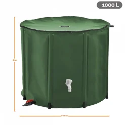 Réservoir souple, récupérateur d'eau de pluie pliable - 1000 L - Vert - Linxor