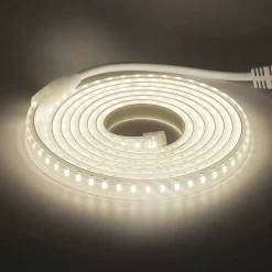 RUBAN LED CHANTIER IP67 230V 15W/M 50M Bandeau Leds sécable 2835 silicone Étanche Blanc Neutre 4000K