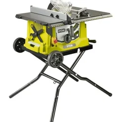 RYOBI - Scie sur table 1 800 W - table alu + pietement retractable, lame 254mm 48 dents, guide parallele & poussoir - RTS1800EF-