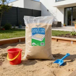 Sable fin blanc lavé et séché pour bac à sable - 15 kg, Soulet
