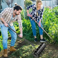 Scarificateur Manuel avec 27 Dents, avec Tambour Lesté, pour Gazon et Pelouse, Poignée Longue Confortable et Antidérapante