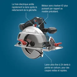Scie circulaire sans fil Erbauer ERI1086CSW 190mm 18V ( sans batterie)