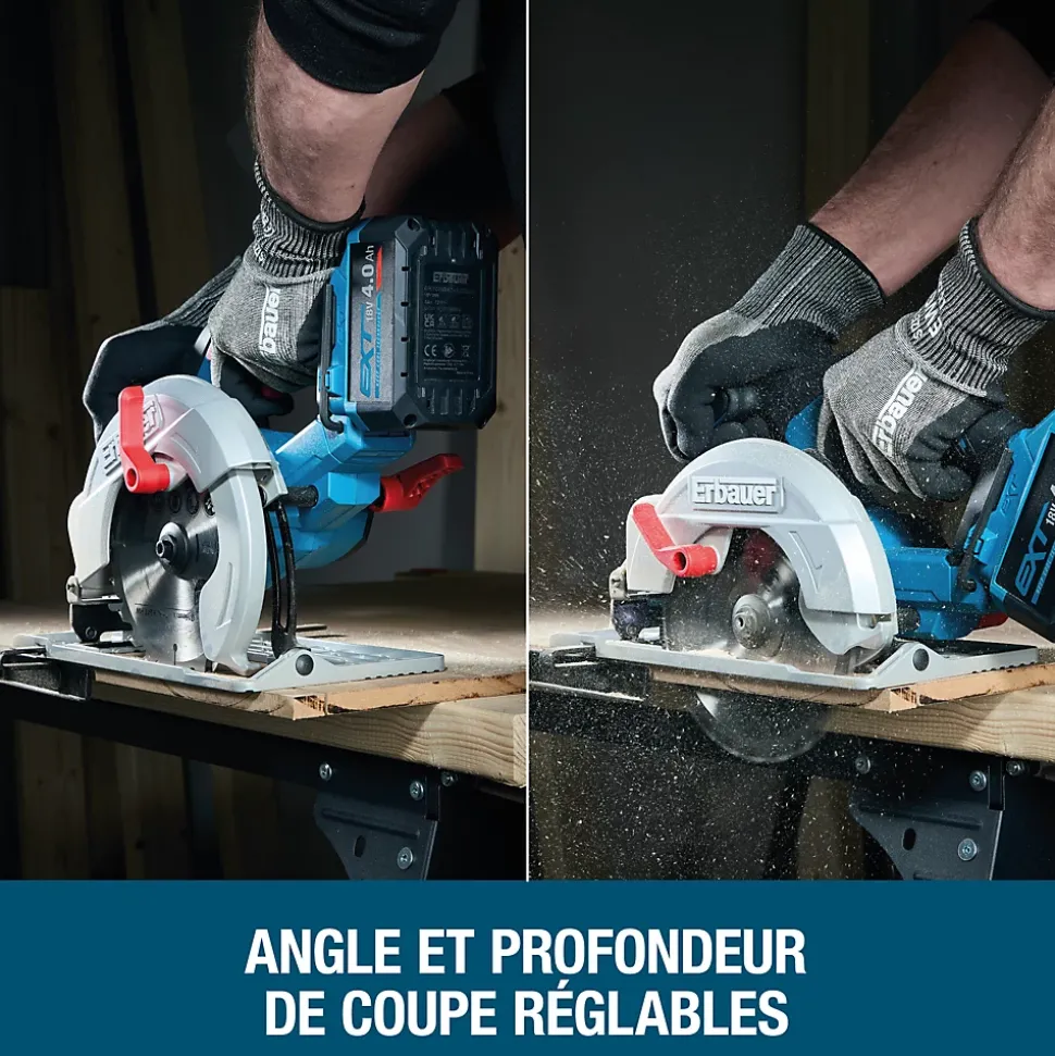 Scie circulaire sans fil Erbauer ERI1085CSW 165mm 18V ( sans batterie)
