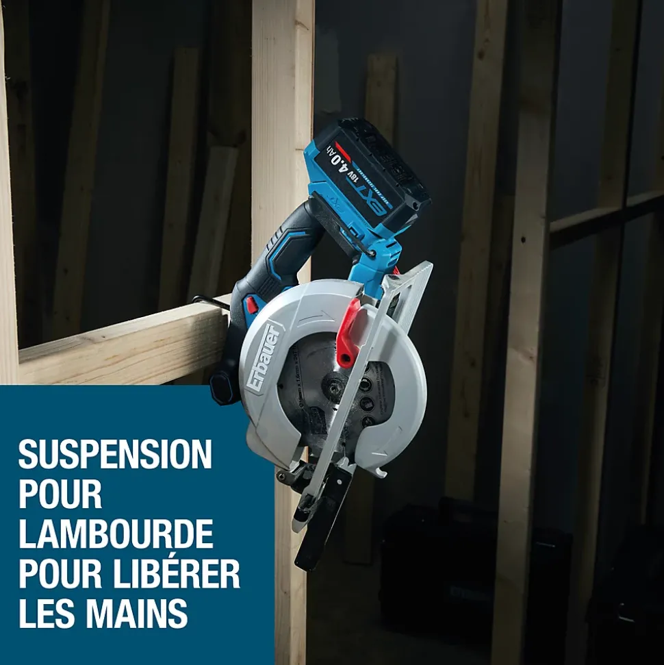 Scie circulaire sans fil Erbauer ERI1085CSW 165mm 18V ( sans batterie)