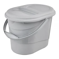 Seau à déchets avec couvercle en plastique recyclé 13 litres - Gris Foncé