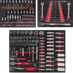 Servante d'atelier Kraft Muller KM-XXL PRO II Daily Edition 257 outils - Clé dynamo - 7 tiroirs outillés sur Roulettes, Chariot