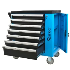 Servante d'atelier professionnelle avec outils en chrome vanadium 7 tiroirs 243 pièces Bleu