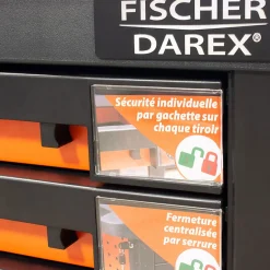 Servante d'atelier équipée clés + douilles + pinces + tournevis 144 outils - Fischer Darex