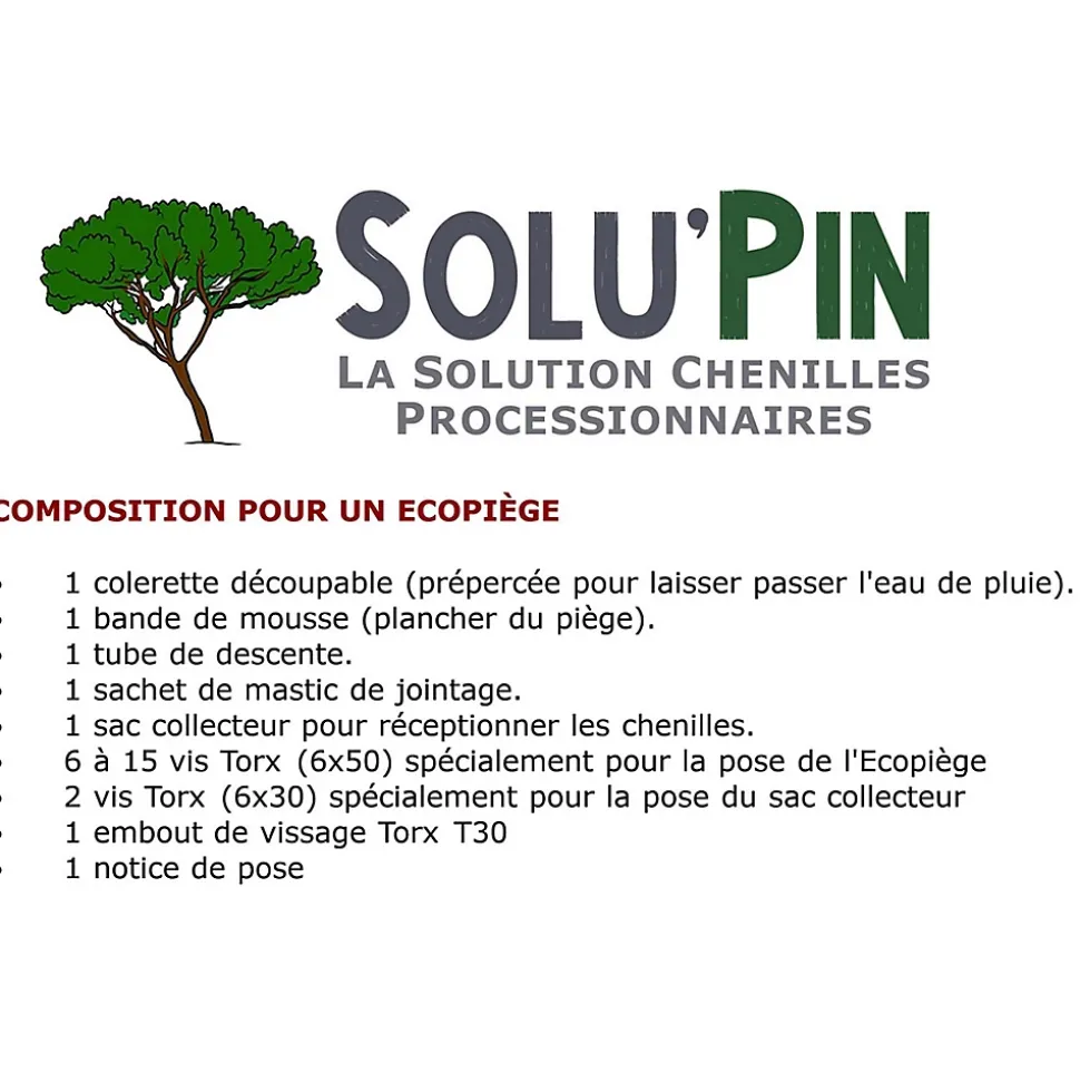 SoluPin - Écopiège 180 cm Version Vissage - Piège Chenilles Processionnaire du pin