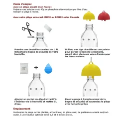 Solutrap - 10 pièges universels jaunes -économique - mouches - guêpes - frelons - mouche de l'olivier