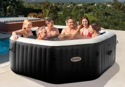 Spa gonflable Intex PureSpa carbone octogonal Jets et Bulles 6 places Ø2,18 x 0,71 m