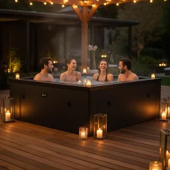 Spa semi-rigide Netspa Idaho - 6 places Coloris Charcoal Noir 70/90 Airjets massants