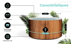 Spa Tahiti gonflable 150 cm de diamètre 800 litres moteur 2240 W 2 à 4 personnes massage 140 Jets Coco Spa
