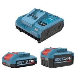 Starter kit batterie 1x2Ah + 1x4Ah + chargeur Erbauer