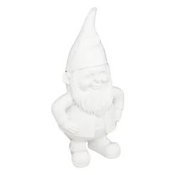 Statue nain de jardin déco extérieur Anao H.30cm résine assorti- Blanc- Atmosphera