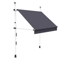 Store à projection autoportant sans perçage 250 x 150 cm - Terrasse ou balcon - Gris anthracite - Sunny Inch