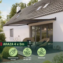 Store banne araza motorisé coffre intégral 4X3 m Klikstrom