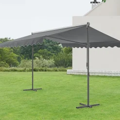 Store banne autoportant Selenizza à double pente 400 x 300 x 260 cm gris foncé pro.tec