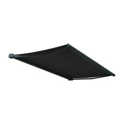 Store banne coffre CINTA 4,80 x 3,00m (Motorisé à interrupteur + manœuvre de secours - Gris foncé - Gris anthracite)