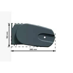 Store banne coffre CINTA 4,80 x 3,00m (Motorisé à interrupteur + manœuvre de secours - Gris foncé - Gris anthracite)