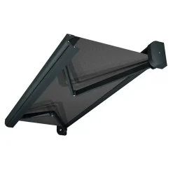 Store banne coffre intégral CELESTE 3,00x2,00 M (Motorisé Secours à Télécommande - Armature gris anthracite - Toile grise)