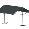 Store banne double pente à poser 4x3 m gris