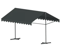 Store banne double pente à poser 4x3 m gris