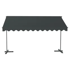 Store banne double pente à poser 4x3 m gris