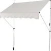 Store Banne Manuel Rétractable,en Hauteur,avec Toile de Protection Solaire,sans Percage pour Balcon, Patio, Jardin(Blanc,2x1,8M)
