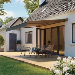 Store banne motorisé avec semi coffre gris 4x3 m Jagua Klikstrom
