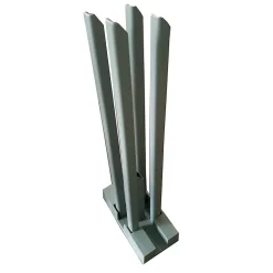 Support de fixation en acier, départ Mural taupe pour poteau universel de clôture Neva Klikstrom, H.40cm, Base 7,7 x15cm
