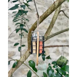 Support pour 2 pains de graisse Bamboo pour oiseaux