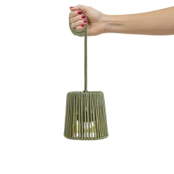 Suspension d'extérieur LED intégrée rechargeable Conta mini vert Ø15cm IP54 E27 900lm 3W Newgarden