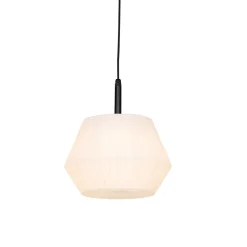 Suspension d'extérieur moderne noire avec abat-jour blanc 33 cm IP44 - Robbert