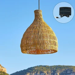 Suspension solaire bohème BELLA Beige Herbe marine H38cm