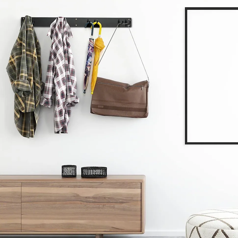 Système de Rangement Outil pour Garage, Porte Outils Mural pour avec 4 Crochets Doubles en Métal