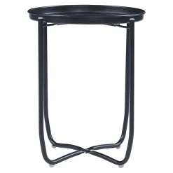 Table basse avec plateau amovible Sandefjord acier 53 x 40 cm noir en.casa