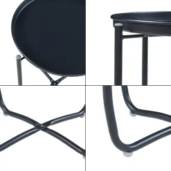 Table basse avec plateau amovible Sandefjord acier 53 x 40 cm noir en.casa