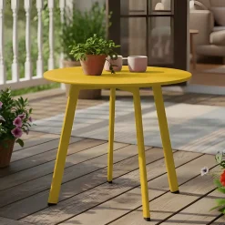 Table basse de jardin ronde en acier miel ProLoisirs Massai ø50 cm