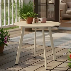Table basse de jardin ronde en acier crème ProLoisirs Massai ø40 cm