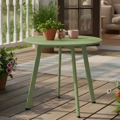 Table basse de jardin ronde en acier amande ProLoisirs Massai ø50 cm