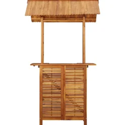 Table de bar d'extérieur avec toit - VIDAXL - 45909 - Bois d'acacia - Marron - Rectangulaire