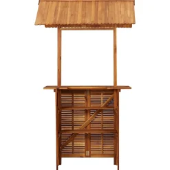 Table de bar d'extérieur avec toit - VIDAXL - 45909 - Bois d'acacia - Marron - Rectangulaire