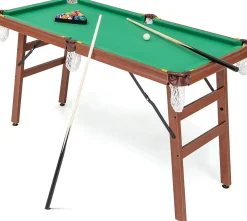 Table de Billard Pliable Mini Billard Enfant Pliant avec Pieds Pliables et Réglables Coins Protégés en Cuir