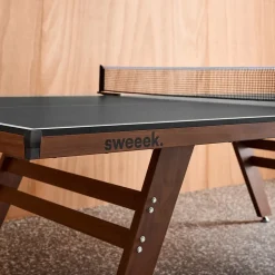 Table de ping pong intérieur deluxe gris avec 2 raquettes et 3 balles