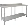 Table de Travail pour Cuisine en Inox - 210 cm